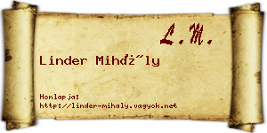 Linder Mihály névjegykártya